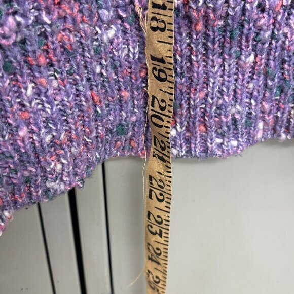 NOBO Womens Polyester/Acrylic Cropped Sweater Size LG Purple Pull Over Crew Neck - Picture 8 of 10